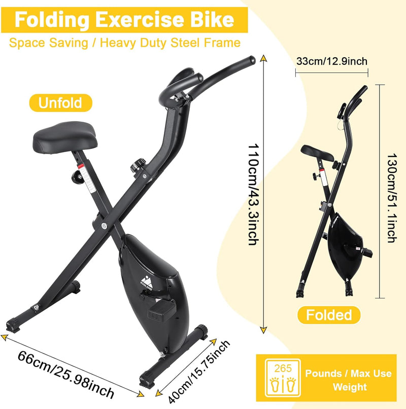Folding Exercise Bike Indoor Cycling Stationary