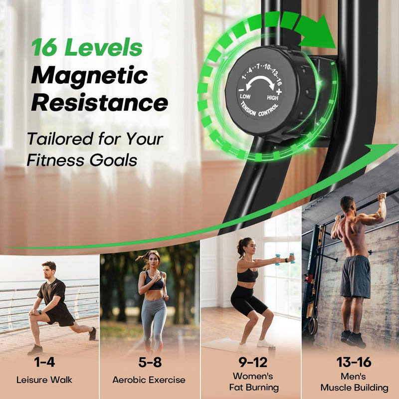 Folding Exercise Bike with 16-Level Adjustable Magnetic