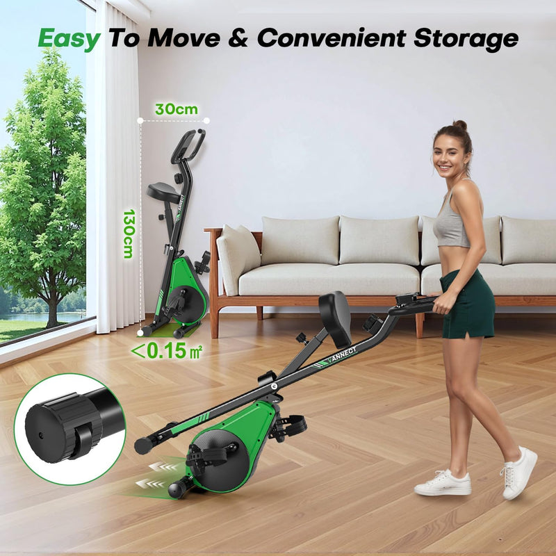Folding Exercise Bike with 16-Level Adjustable Magnetic