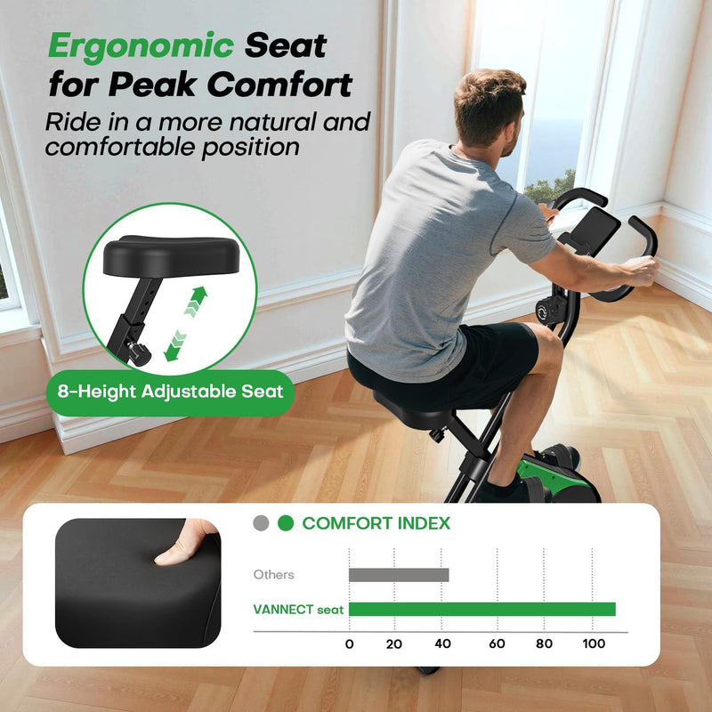 Folding Exercise Bike with 16-Level Adjustable Magnetic