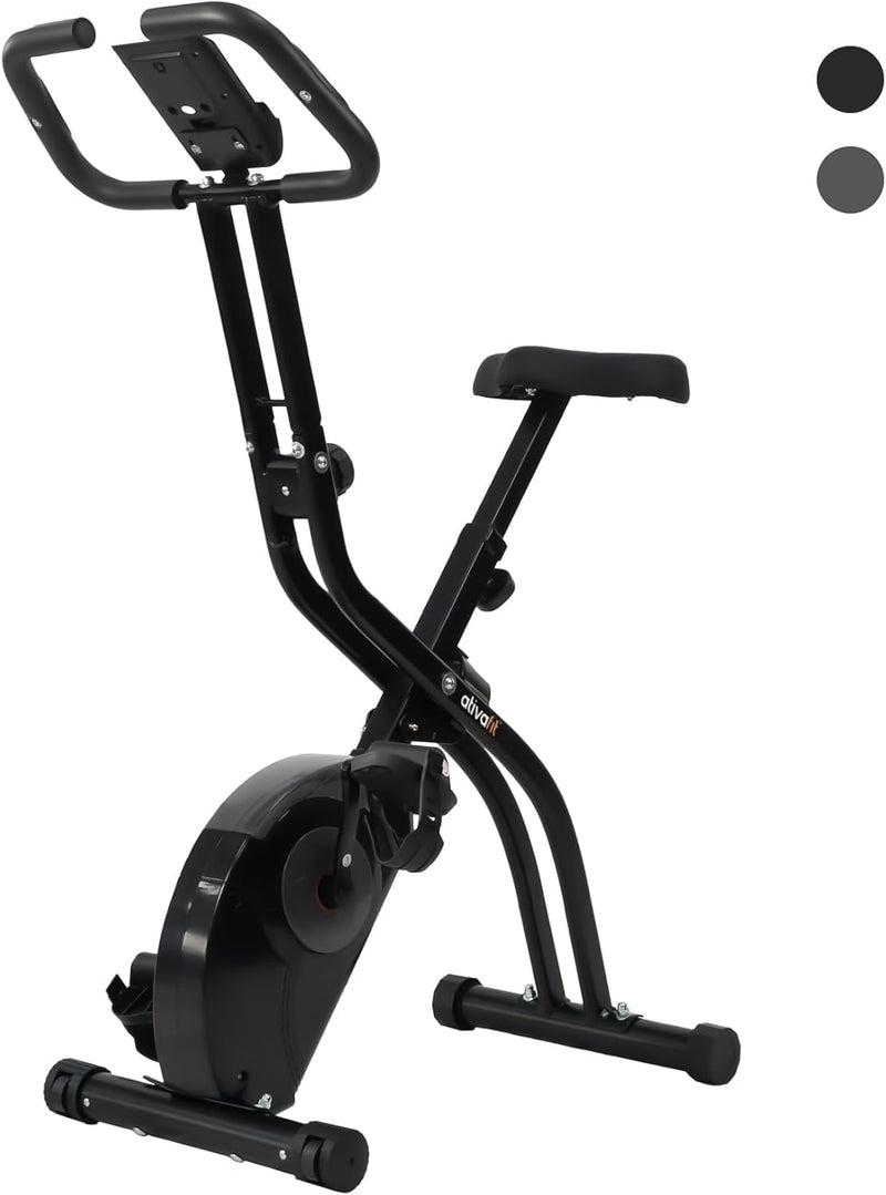 Folding Exercise Bike with 16-Level Magnetic Resistance Heart