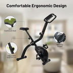 Folding Exercise Bike with 16-Level Magnetic Resistance Heart
