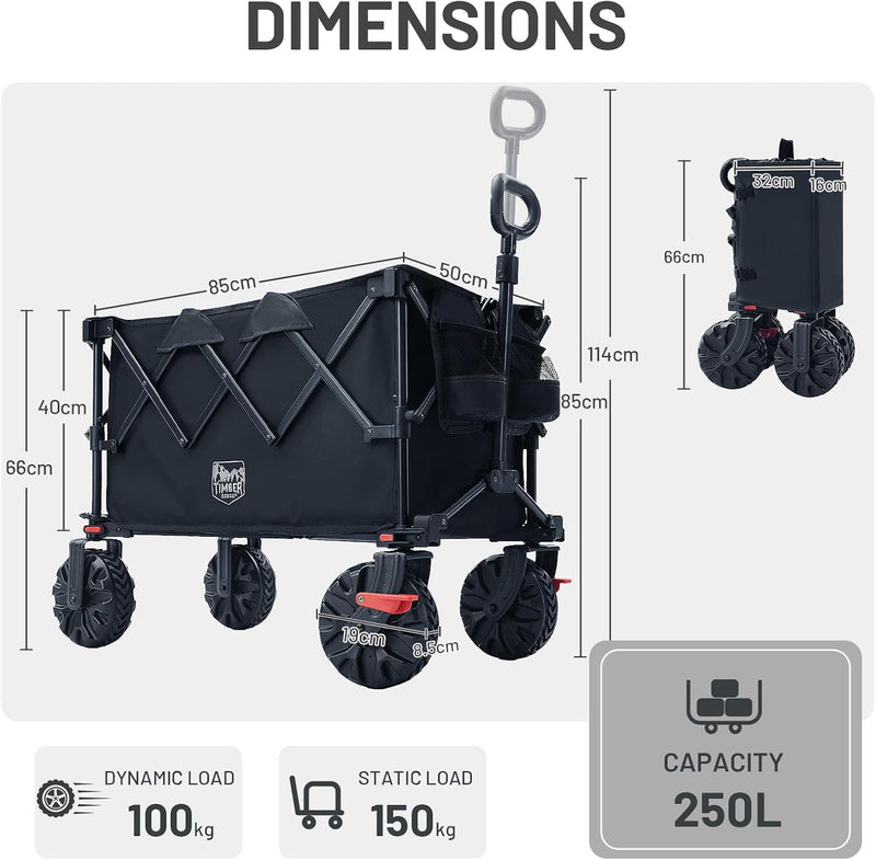 Folding Festival Trolley on Wheels 250L