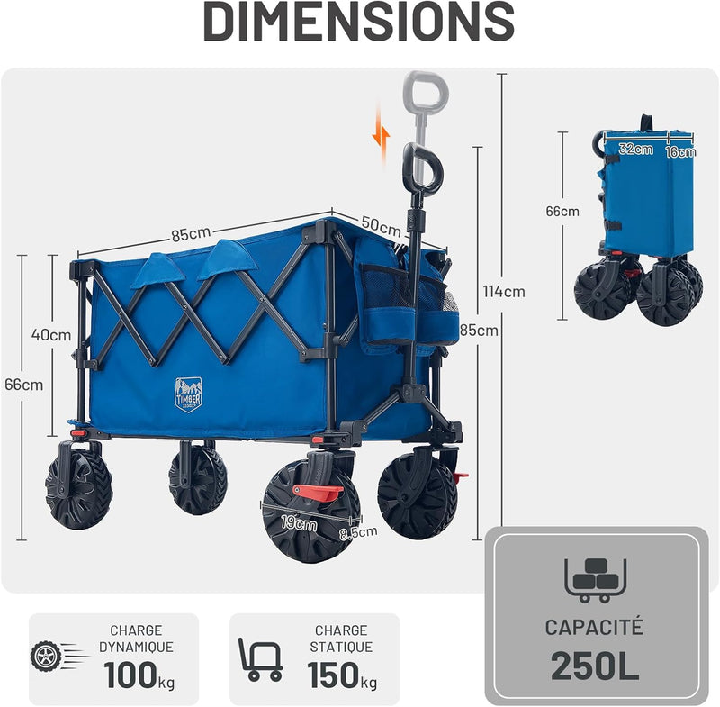 Folding Festival Trolley on Wheels 250L