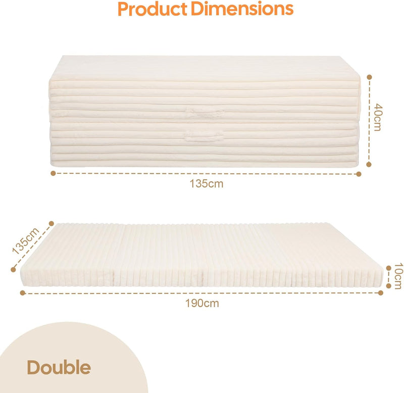 Folding Floor Mattress 4-Fold Foam Guest Bed