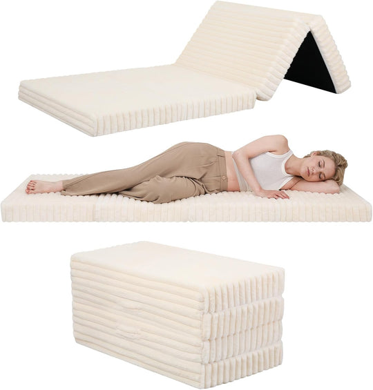 Folding Floor Mattress 4-Fold High Density Foam Foldable