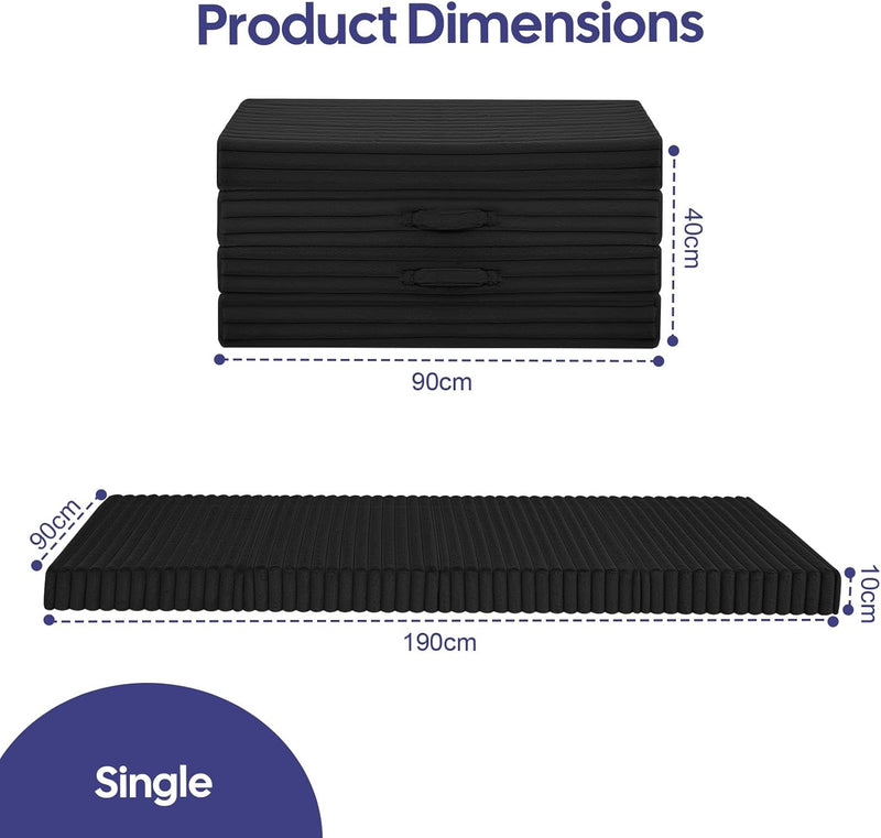 Folding Floor Mattress 4-Fold Foam Guest Bed