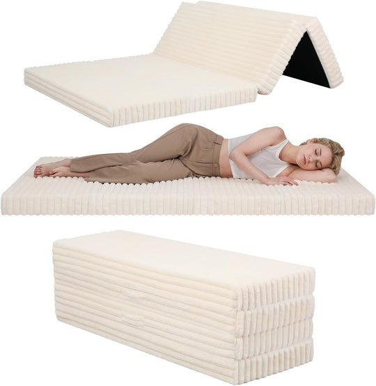 Folding Floor Mattress 4-Fold High Density Foam Foldable