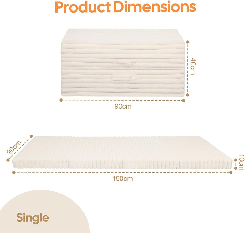 Folding Floor Mattress 4-Fold Foam Guest Bed