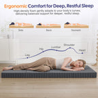 Folding Floor Mattress 4-Fold High Density Foam Foldable