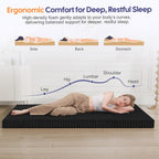Folding Floor Mattress 4-Fold High Density Foam Foldable