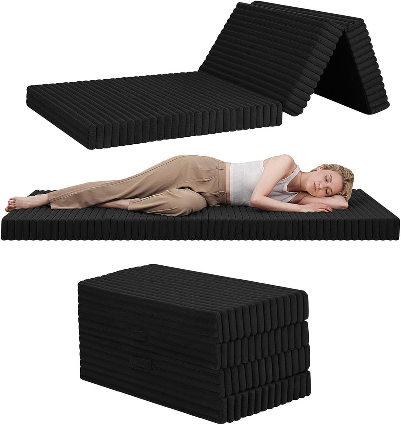 Folding Floor Mattress 4-Fold Foam Guest Bed