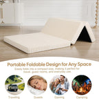 Folding Floor Mattress 4-Fold High Density Foam Foldable