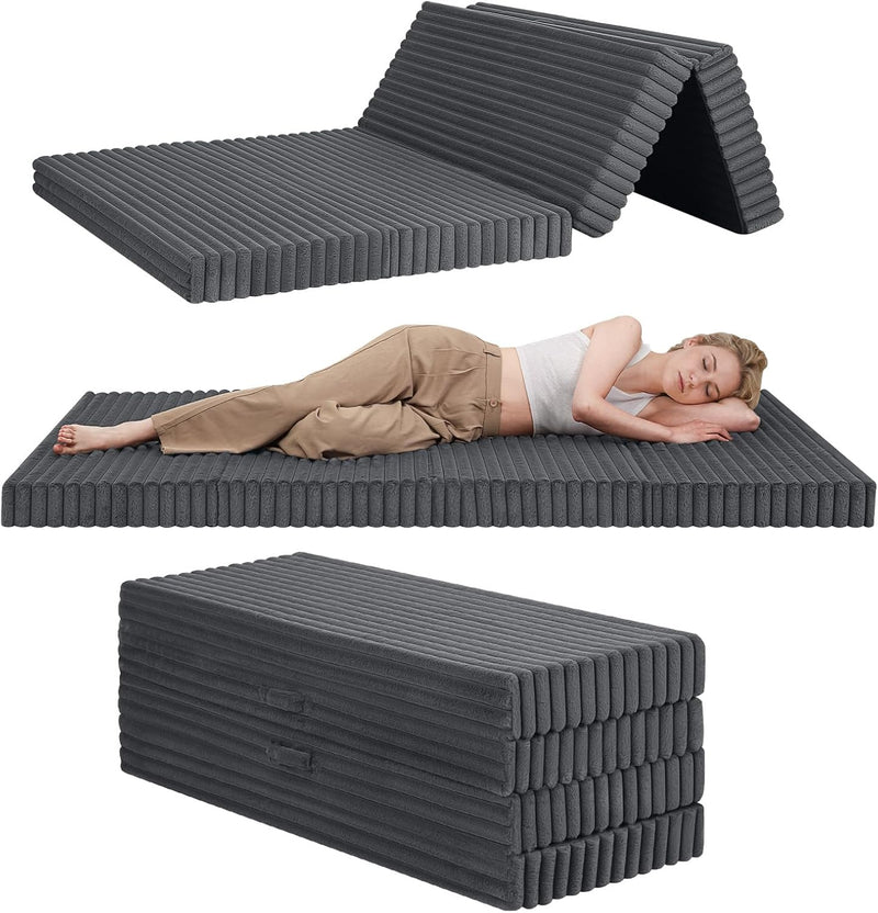 Folding Floor Mattress 4-Fold Foam Guest Bed