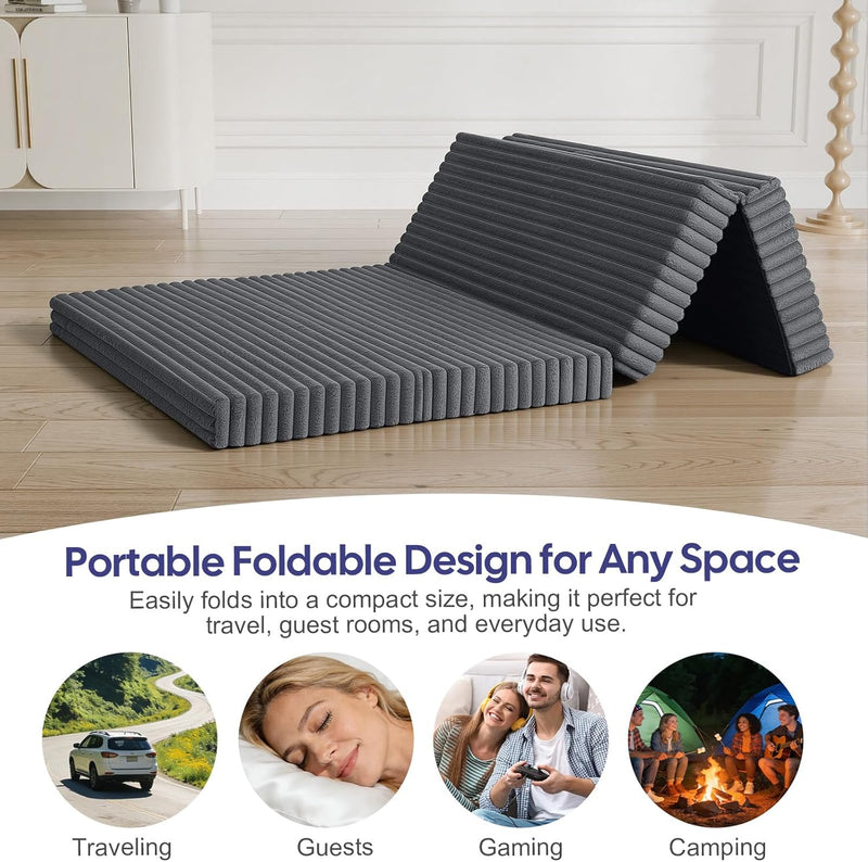 Folding Floor Mattress 4-Fold Foam Guest Bed