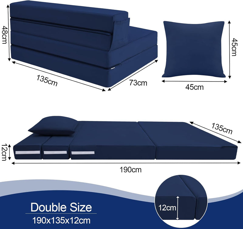 Folding Mattress Corduroy Fold Out Sofa Bed