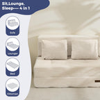 Folding Foam Sofa Bed Tri-Fold Mattress with 1