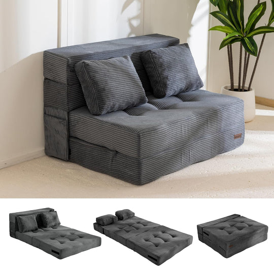 Folding Foam Sofa Bed Tri-Fold Mattress with 1