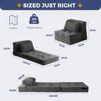 Folding Foam Sofa Bed Tri-Fold Mattress with 2