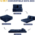 Folding Foam Sofa Bed Tri-Fold Mattress with Pillow