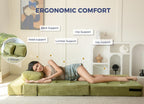 Folding Foam Sofa Bed Tri-Fold Mattress with Pillow