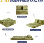 Folding Foam Sofa Bed Tri-Fold Mattress with Pillow