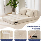 Folding Foam Sofa Bed Tri-Fold Mattress with Pillow