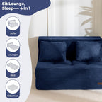 Folding Foam Sofa Bed Tri-Fold Mattress with Pillow