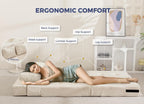 Folding Foam Sofa Bed Tri-Fold Mattress with Pillow