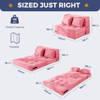 Folding Foam Sofa Bed Tri-Fold Mattress with Pillow