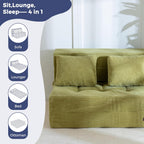 Folding Foam Sofa Bed Tri-Fold Mattress with Pillow