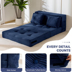 Folding Foam Sofa Bed Tri-Fold Mattress with Pillow