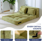 Folding Foam Sofa Bed Tri-Fold Mattress with Pillow