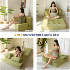 Folding Foam Sofa Bed Tri-Fold Mattress with Pillow