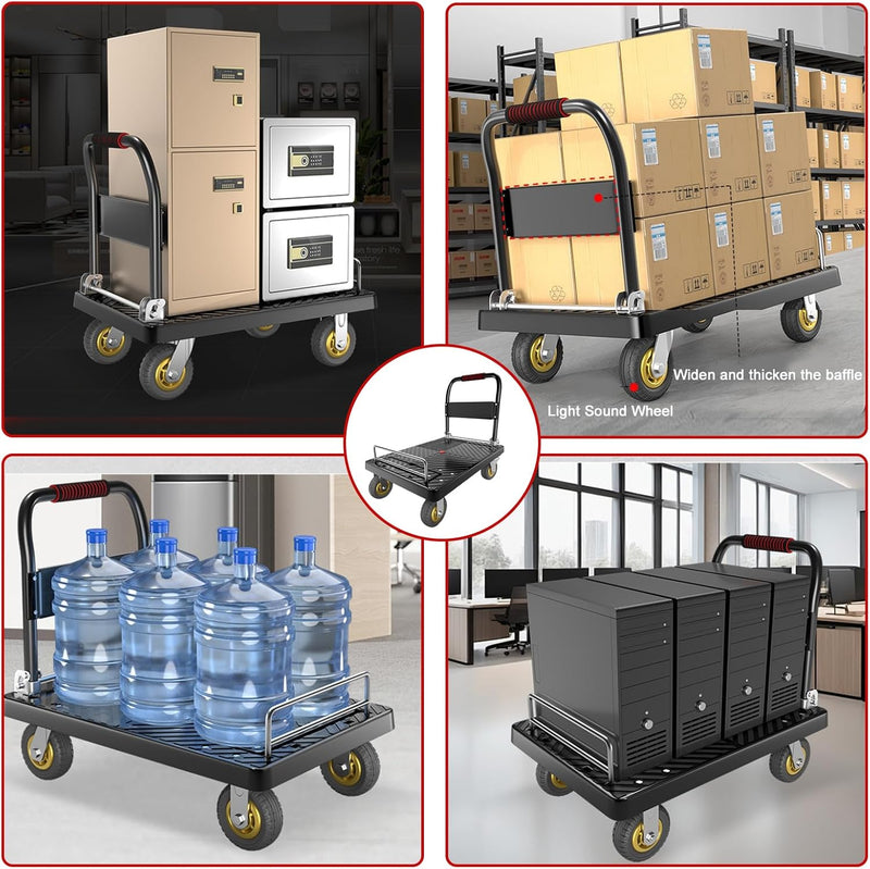 Folding Hand Truck Dolly Cart with Wheels Platform