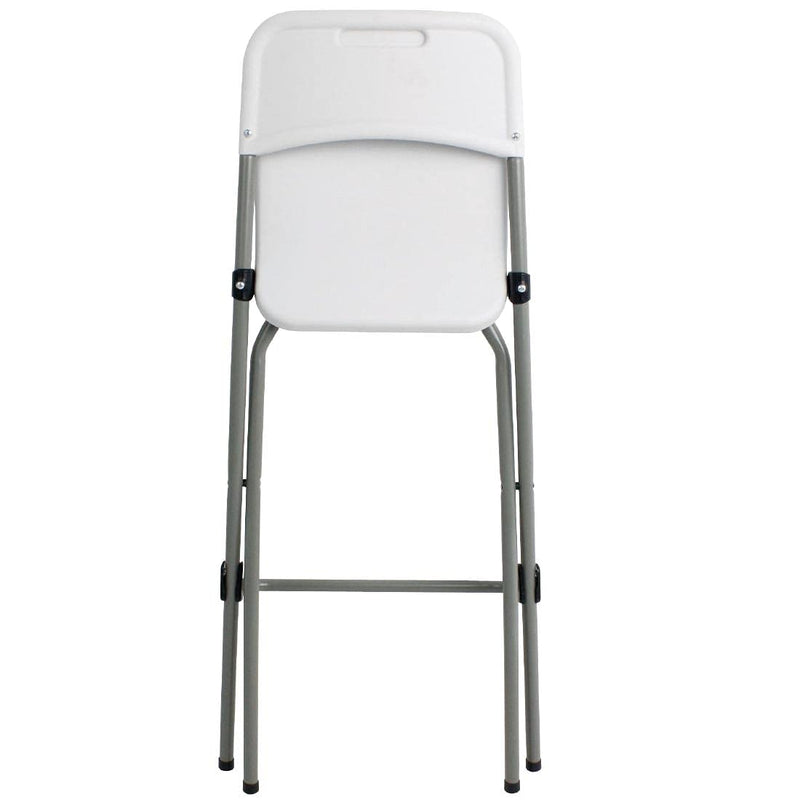 Folding High Stools Steel Frame Plastic Seat (2 Pack)