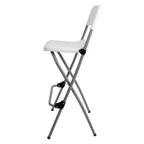 Folding High Stools Steel Frame Plastic Seat (2 Pack)
