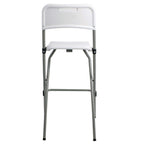 Folding High Stools Steel Frame Plastic Seat (2 Pack)
