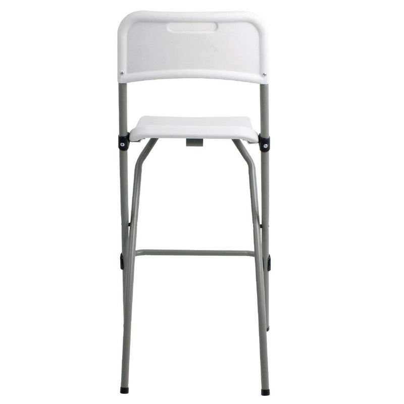 Folding High Stools Steel Frame Plastic Seat (2 Pack)