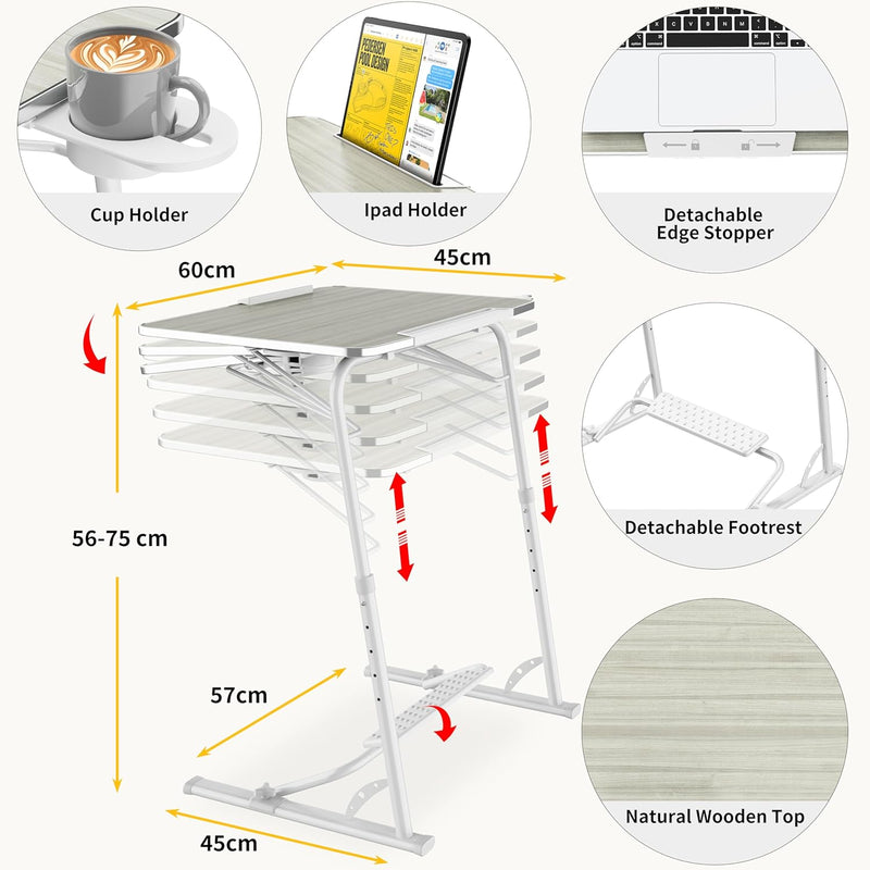 Folding Laptop Table for Sofa Sturdy Work Dinner