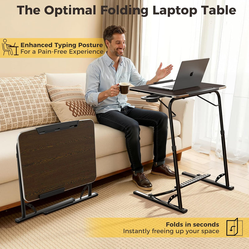 Folding Laptop Table for Sofa Sturdy Work Dinner