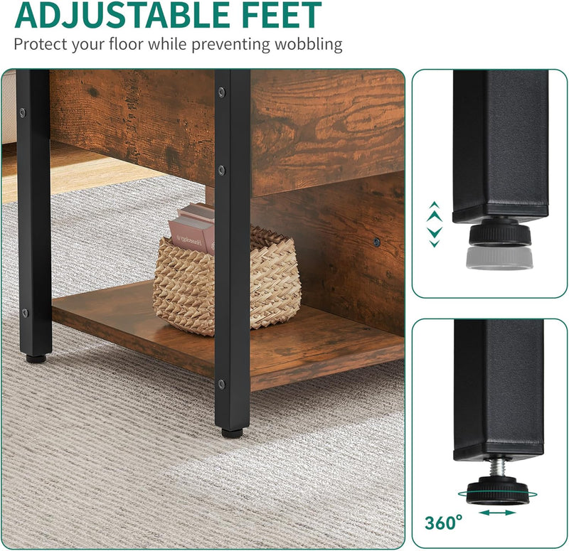 Folding Lift Top Coffee Table with Drawer 4-In-1