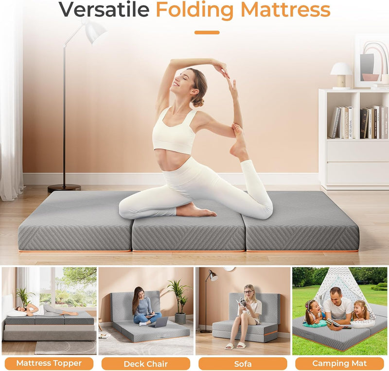 Folding Mattress 10CM Memory Foam Foldable