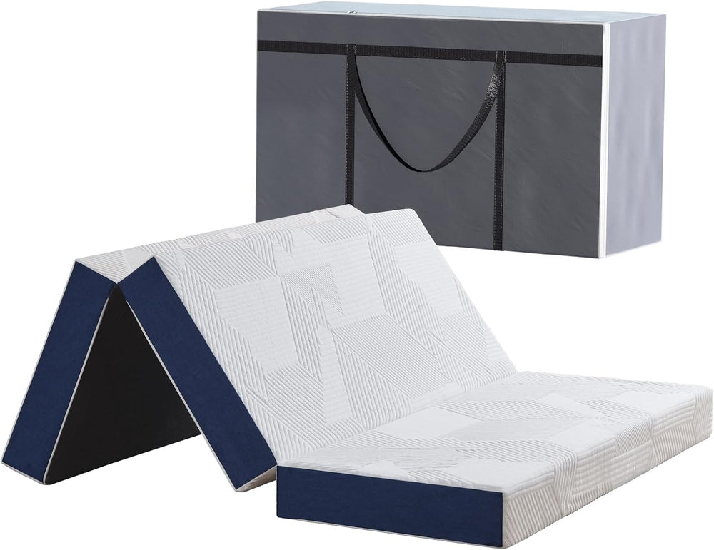 Folding Mattress 10CM with Portable Pillow and Storage