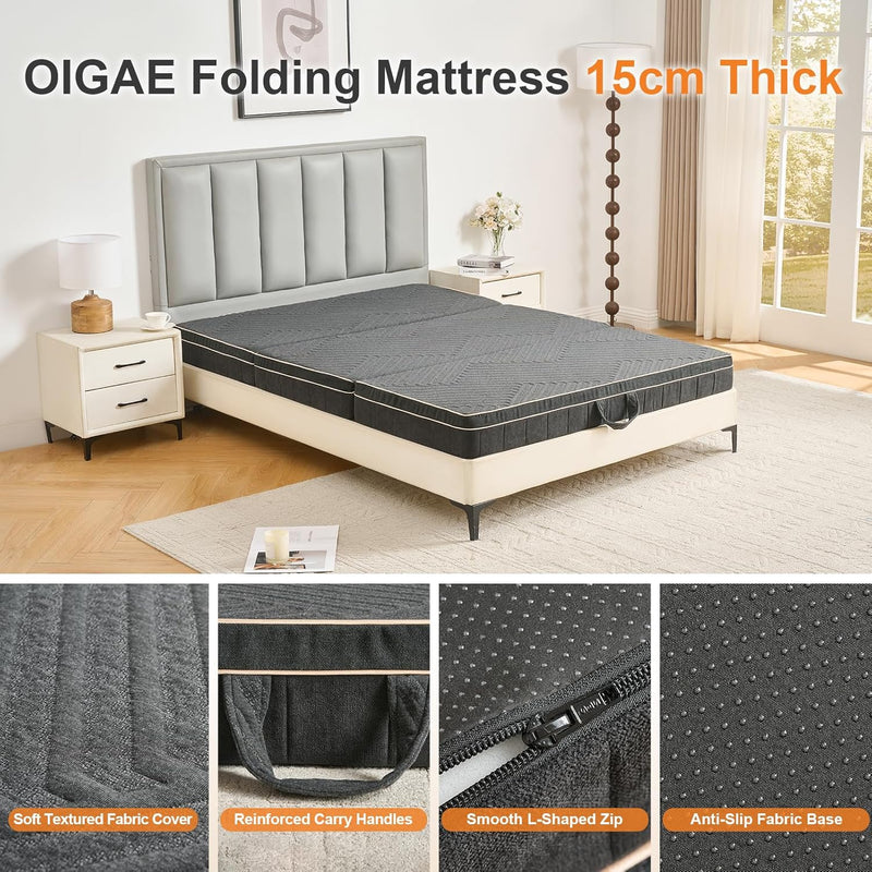 Folding Mattress Tri Fold Memory Foam with 3-Layer