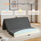 Folding Mattress Tri Fold Memory Foam with 3-Layer