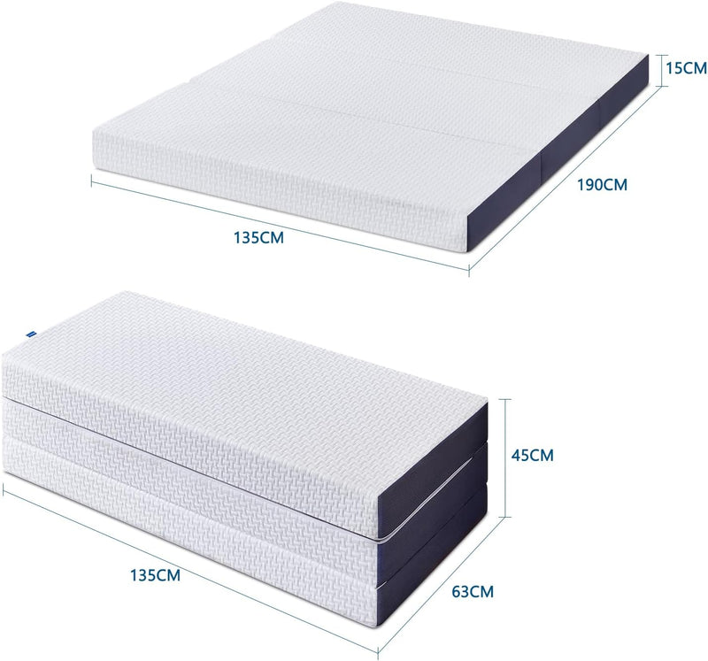 Folding Mattress 15CM Memory Foam Foldable Guest