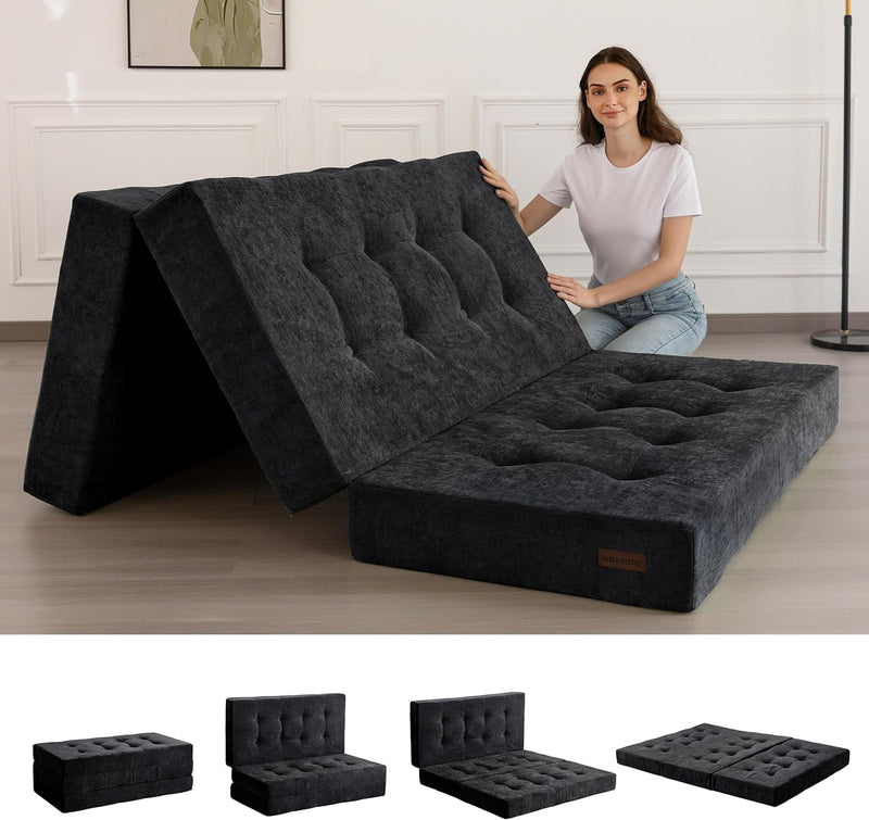 Folding Mattress Chenille Fabric 15CM Sofa Bed