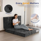 Folding Mattress Chenille Fabric 15CM Sofa Bed