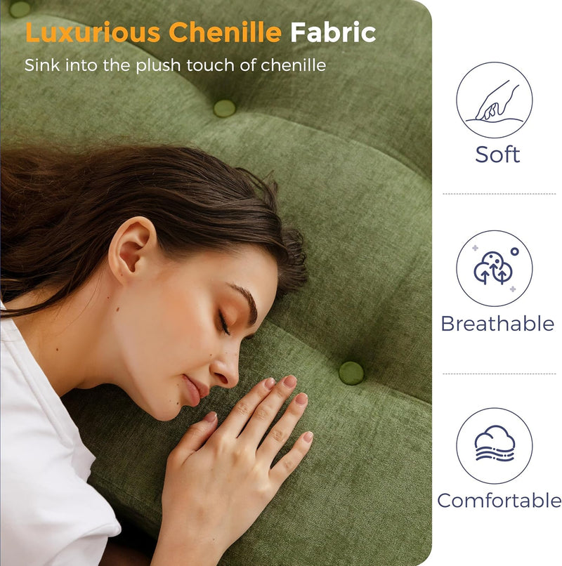 Folding Mattress Chenille Fabric 15CM Sofa Bed